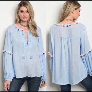 Boho PomPom Top